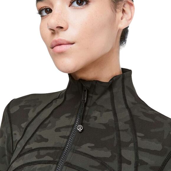 LULULEMON Women's Define Jacket Incognito Camo Multi Gator Green Sz 8 - Picture 9 of 9